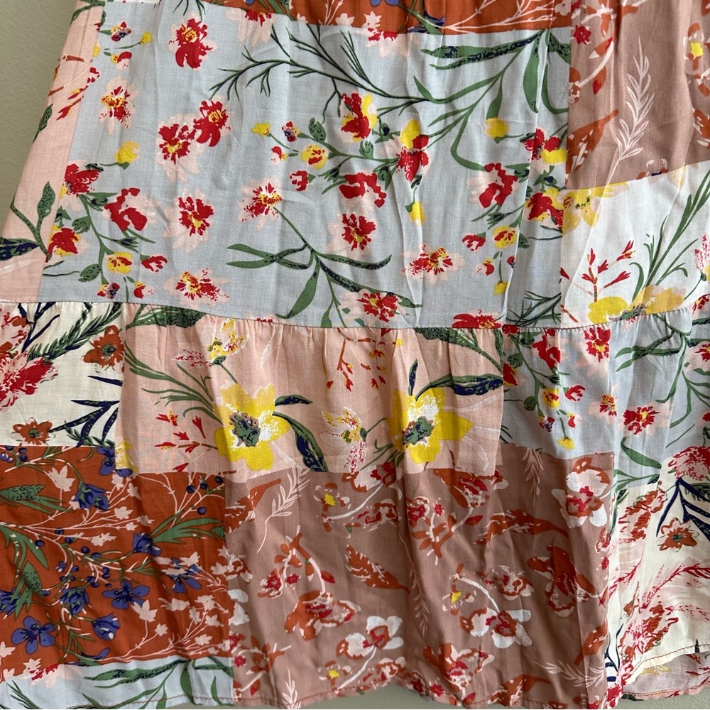 Tahari Patchwork Cottagecore Floral A-Line Skirt - Picture 3 of 14